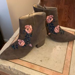 Embroidered Ankle Boots